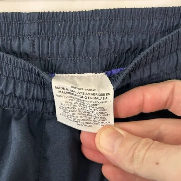 Nike Running Shorts Women's Large Blue Grey Striped Lined Drawstring Pull On - Picture 6 of 9